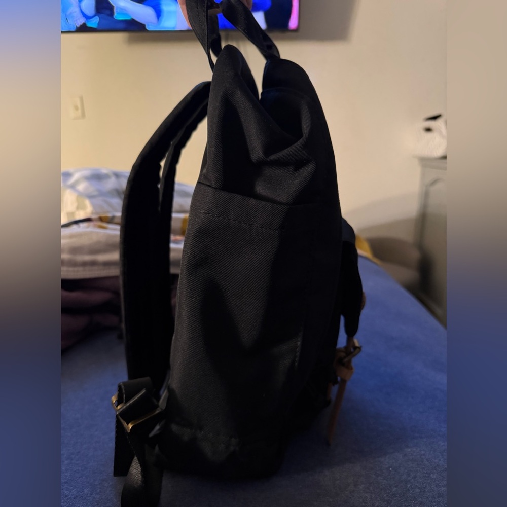 Doughnut Women's 16L Black backpack with Brown Leather Accents - Picture 2 of 10